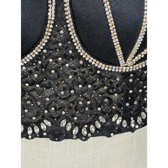 Bejeweled Bustier Corset Crop Top Bra Rhinestone Embellished Size Medium Madonna - Picture 4 of 10